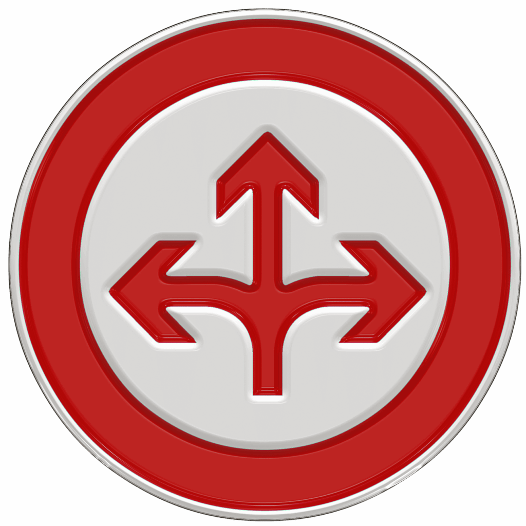 Verkehrsschild verzweigt in viele Richtungen