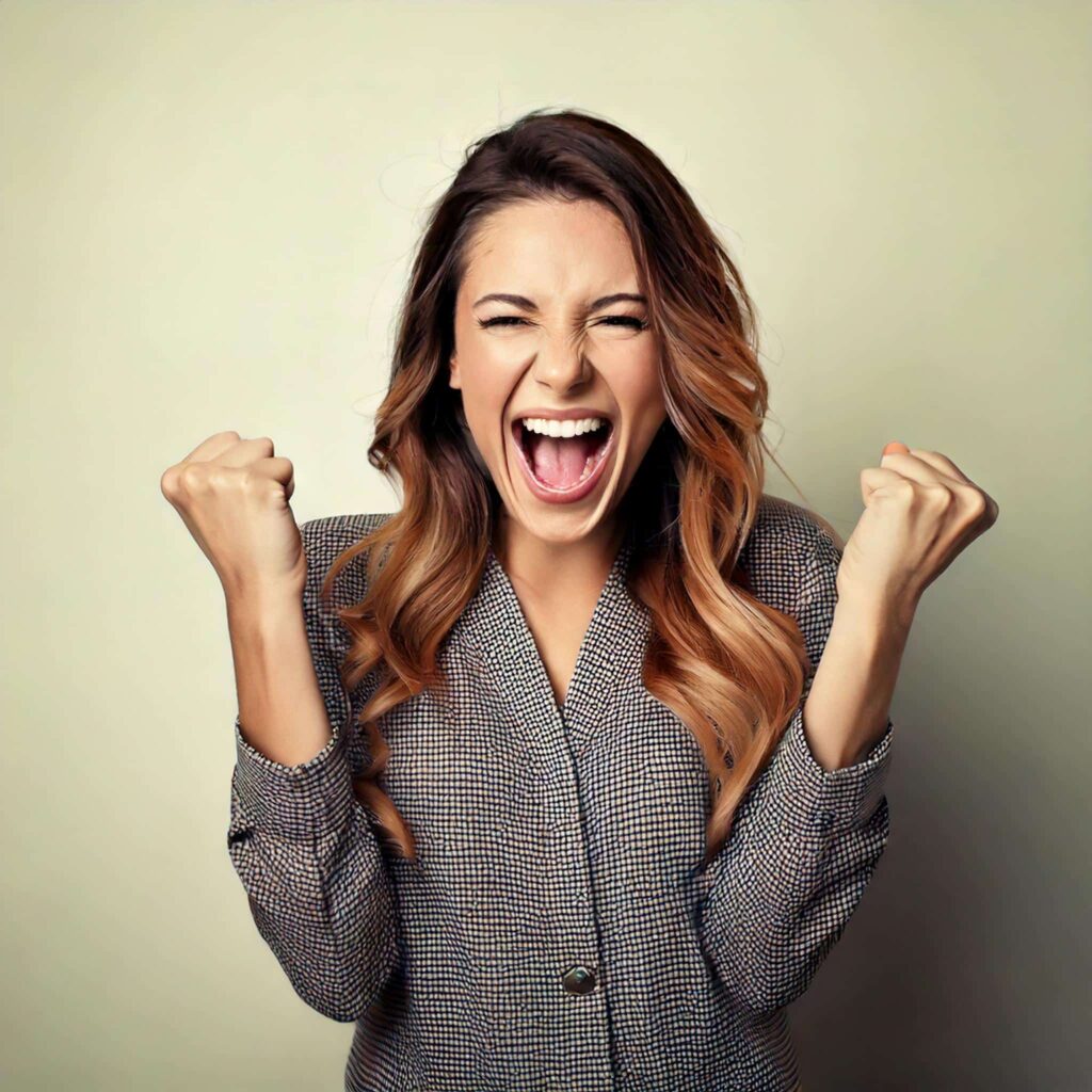 Eine Frau freut sich